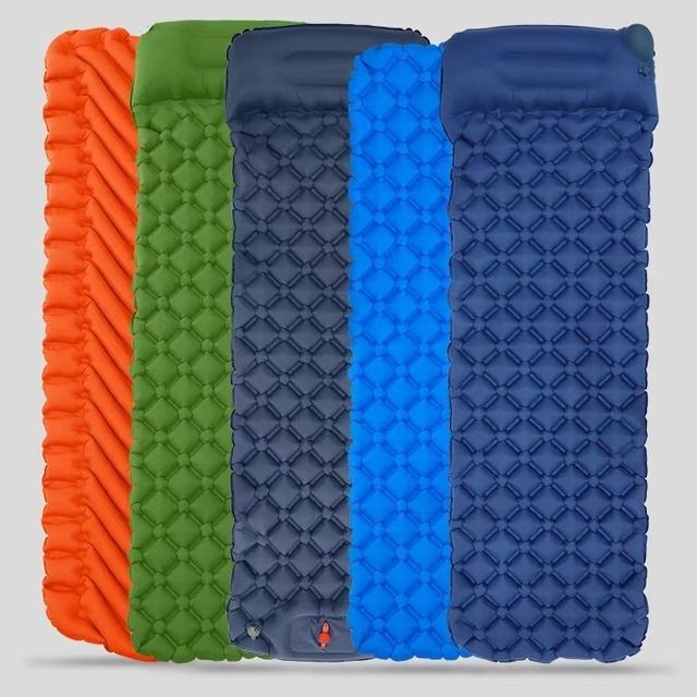 Camping Backpacking Compact Ultralight Sleeping Air Pad Insulated Inflatable Camping Mat Sleeping Pad With Pillow