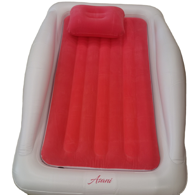 Flocking Inflatable Child Air Bed Kid Travel Bed Inflatable toddler Mattress Air Bed with Pump