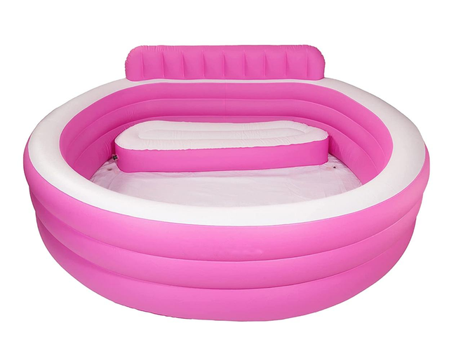 Inflatable Family Lounge Pool with seat, cupholder and backrest