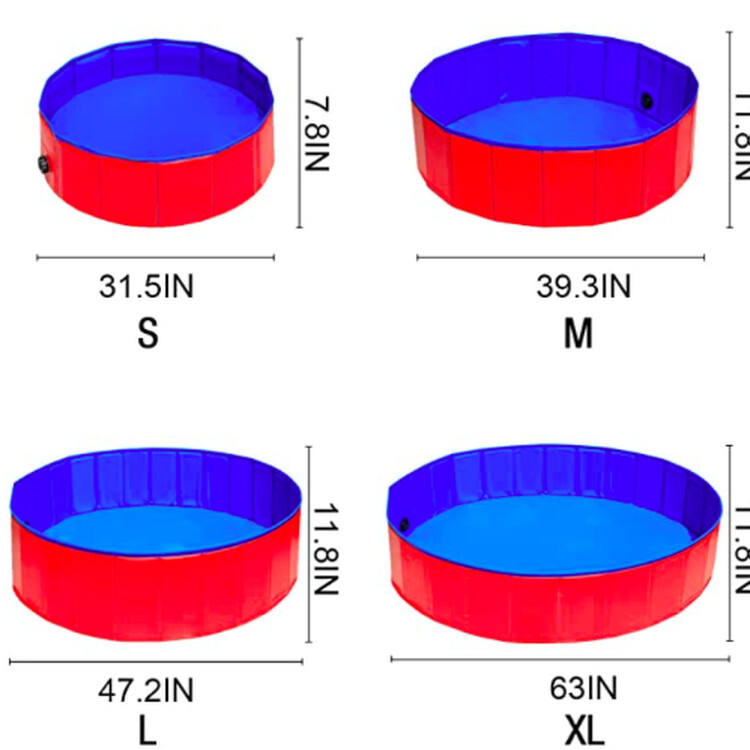 Dog Swimming Pool Foldable Pool Dog Tub Outdoor Pool with MDF Board Inside and Anti-Skid Inner Layer Suitable for Dog Cat Pet an