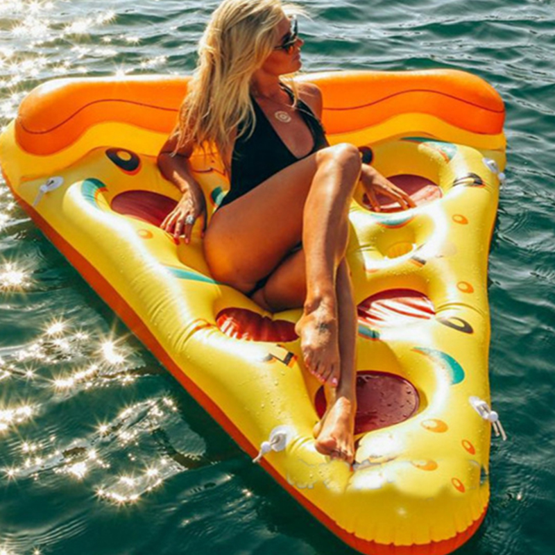China Manufacture Summer Water Beach Pizza Slice Inflatable Swimming Pool Float Mattress For Kids And Adult