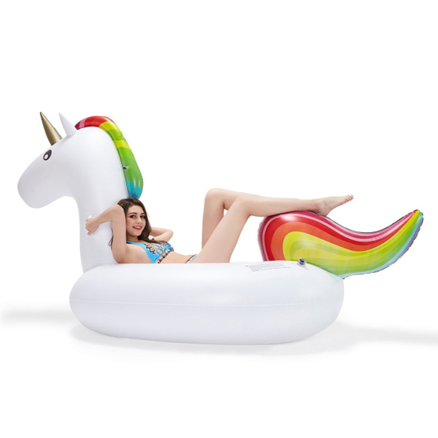 Large Inflatable Unicorn Pool Float Party Toys with Durable Handles Summer Beach Float Swimming Pool Inflatables Ride-on Pool Island