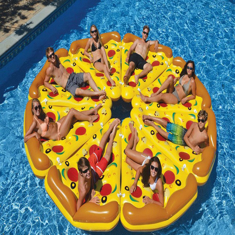 China Manufacture Summer Water Beach Pizza Slice Inflatable Swimming Pool Float Mattress For Kids And Adult