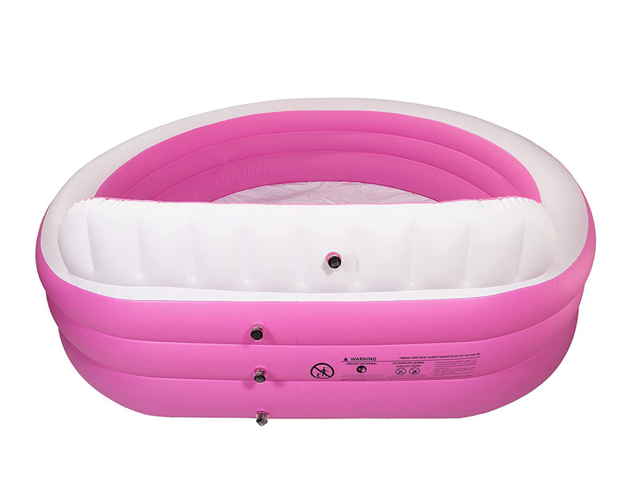 Inflatable Family Pool with Seat, Cupholder and Backrest