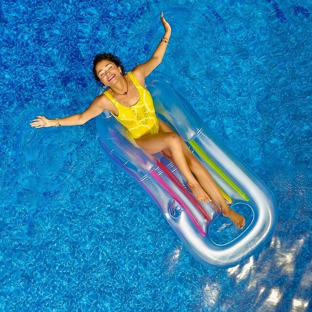 Inflatable Pool Lounge Swimming Pool Lounger with Headrest For Adults