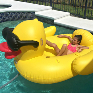 Custom Design Toys Big Duck Floats Shape PVC Made 190*170cm Size Swim Mattress Inflatable Pool Float