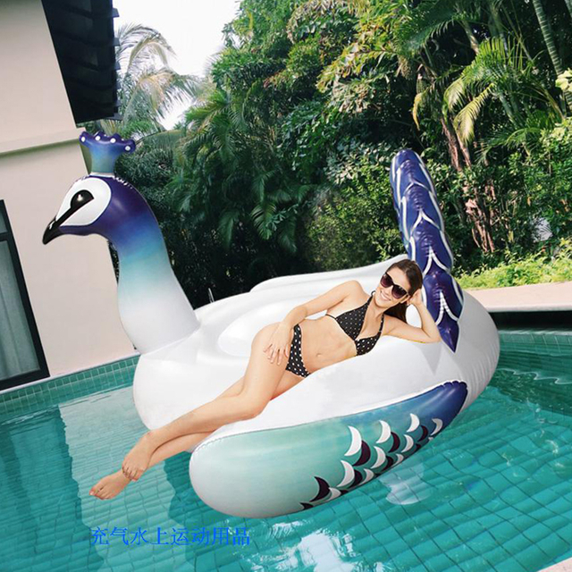 Inflatable Peacock Pool Float Fun Beach Float Swim Party Toys Pool Island Summer Pool Raft Lounge for Adults & Kids