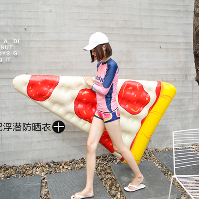 China Manufacture Summer Water Beach Pizza Slice Inflatable Swimming Pool Float Mattress For Kids And Adult